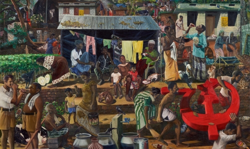 RATHEESH T.&amp;nbsp;

Allotted Land, 2018

Oil on canvas

72 x 120 in /&amp;nbsp;182 x 306 cm