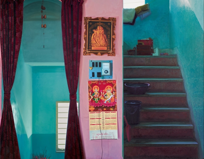 Abir Karmakar, Home, Displacement, Wall III, Oil on canvas 